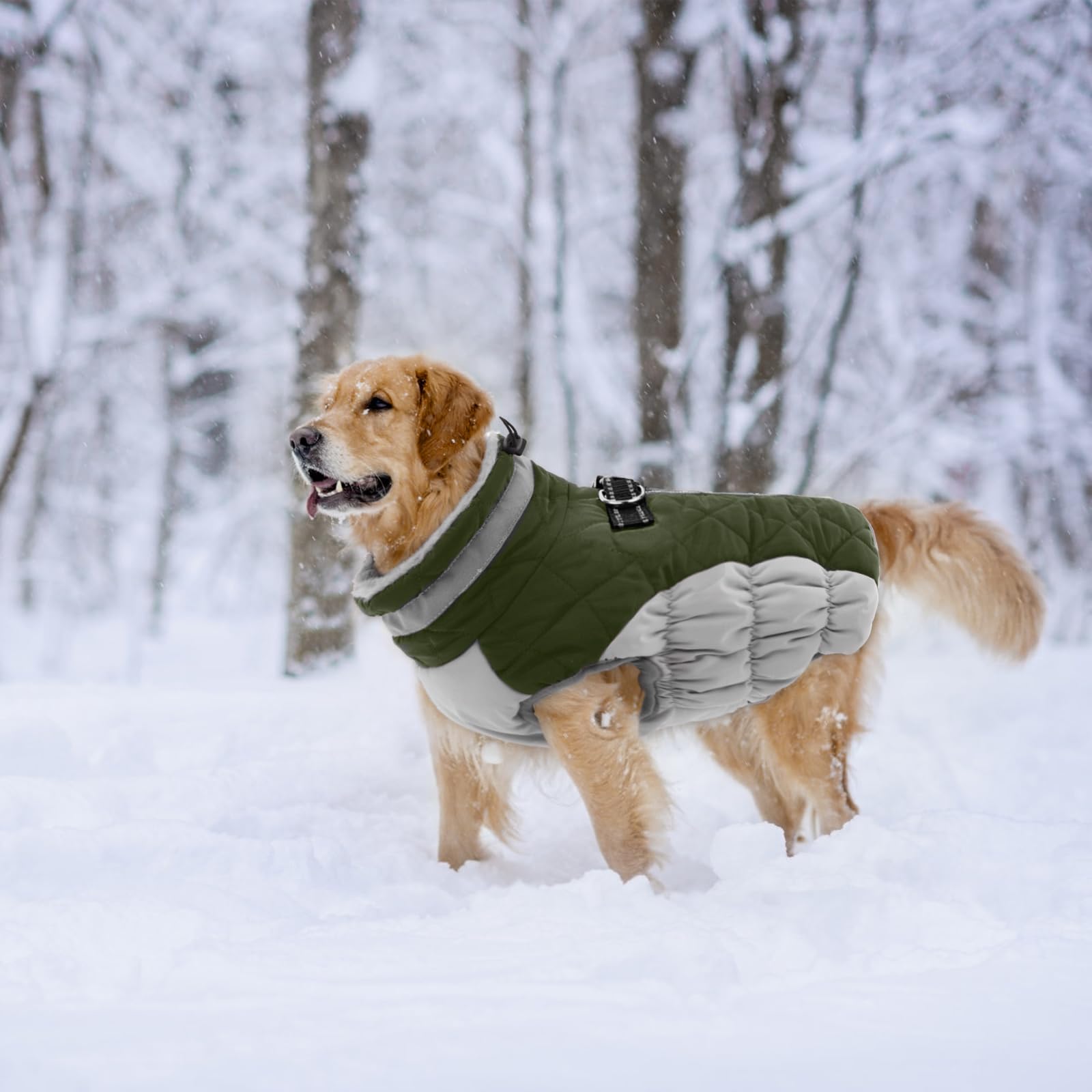Lelepet Warm Winter Dog Coat, Waterproof, Windproof, Reflective, Fleece Vest With Turtleneck & Zipper - Coats For Extra Large Do